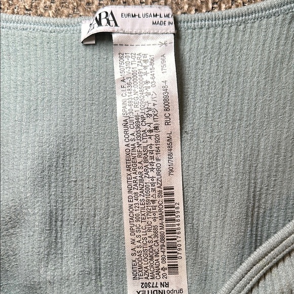 Zara Teal Ribbed Crop Top - Picture 3 of 3